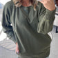 Women's Ribbed Accent Pocketed Pullover (Buy 2 Free Shipping)