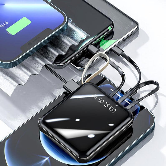 KOSTENLOSER VERSAND🚀Spiegeldesign, modisch und cool🔋Neue 20000-mAh-Powerbank mit großer Kapazität und integriertem Kabel